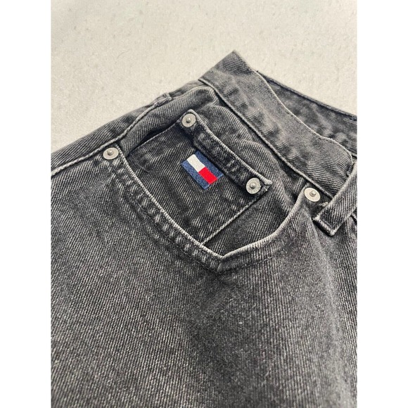Vintage Tommy Hilfiger Size 14 Women's Relaxed Fit Jeans Big Flag Logo Black - Picture 6 of 10